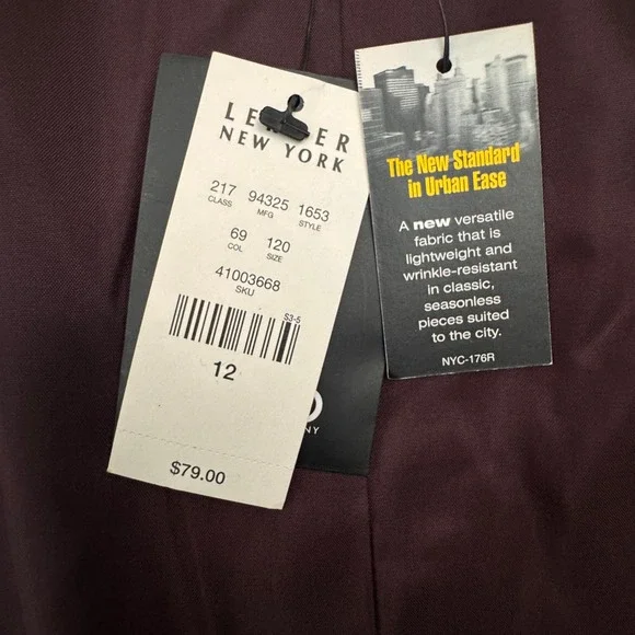 New York & Company Burgundy Blazer – Size 12 – NWT - Picture 3 of 12